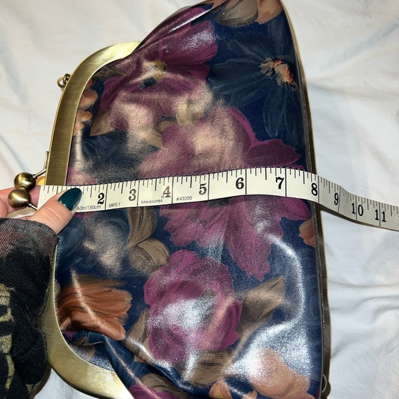 Patricia Nash Clamshell Mia Leather Purse Peruvian Floral Satchel Bag New - Picture 4 of 8